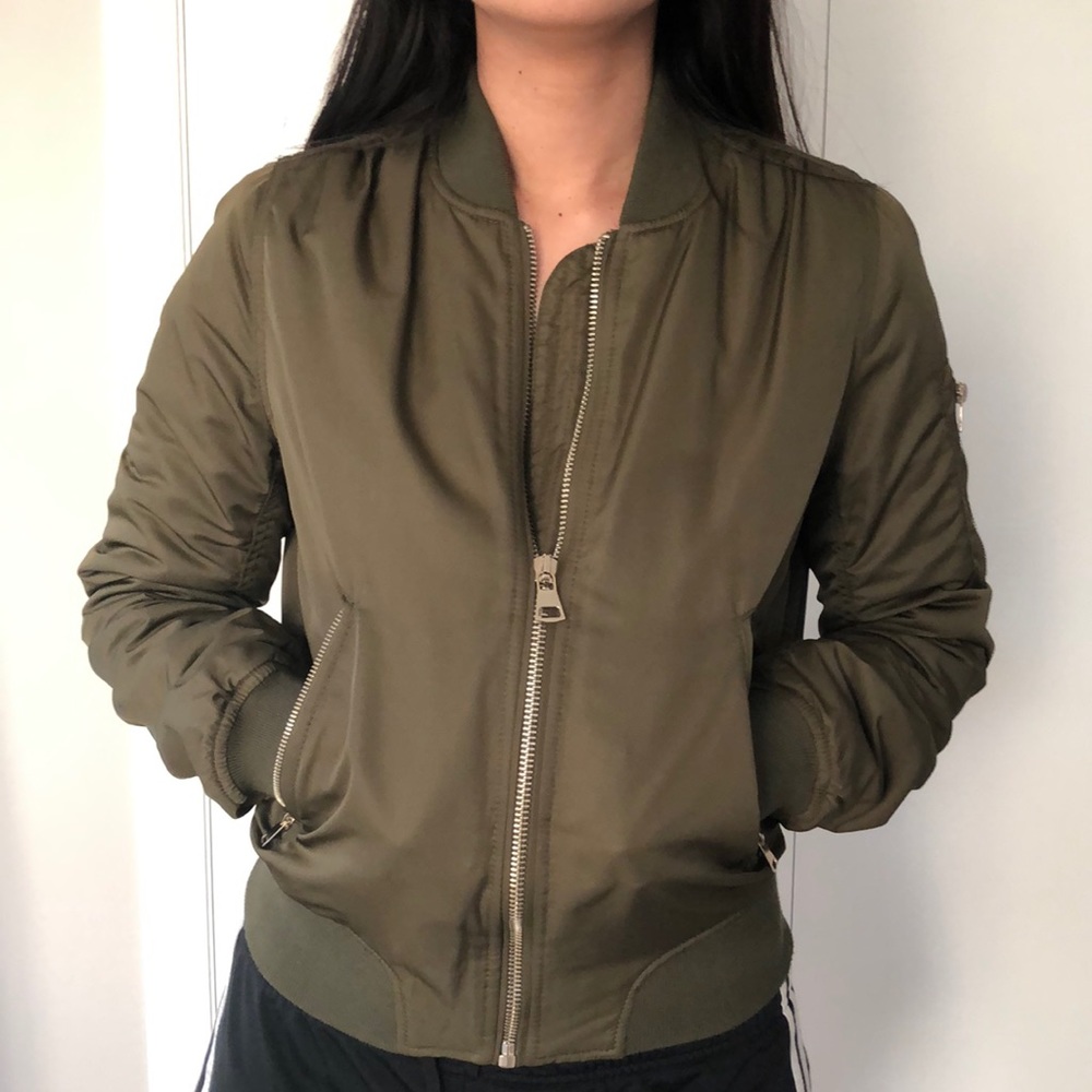 Topshop green bomber